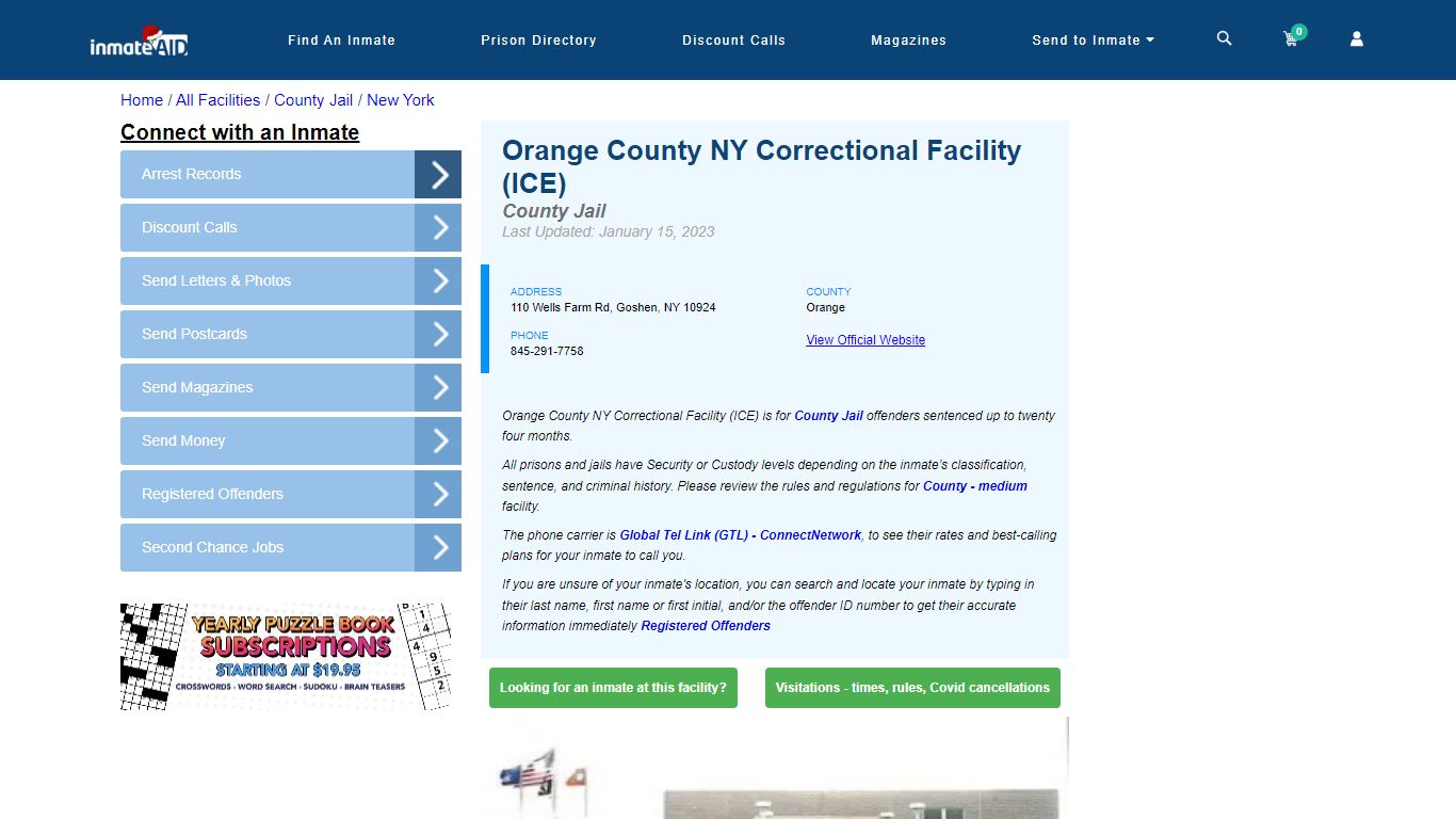 Orange County NY Correctional Facility (ICE) - Inmate Locator - Goshen, NY